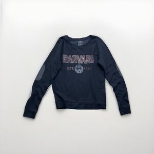 Rare Vtg Harvard University Sweater Mens M Black U-Trau USA Made